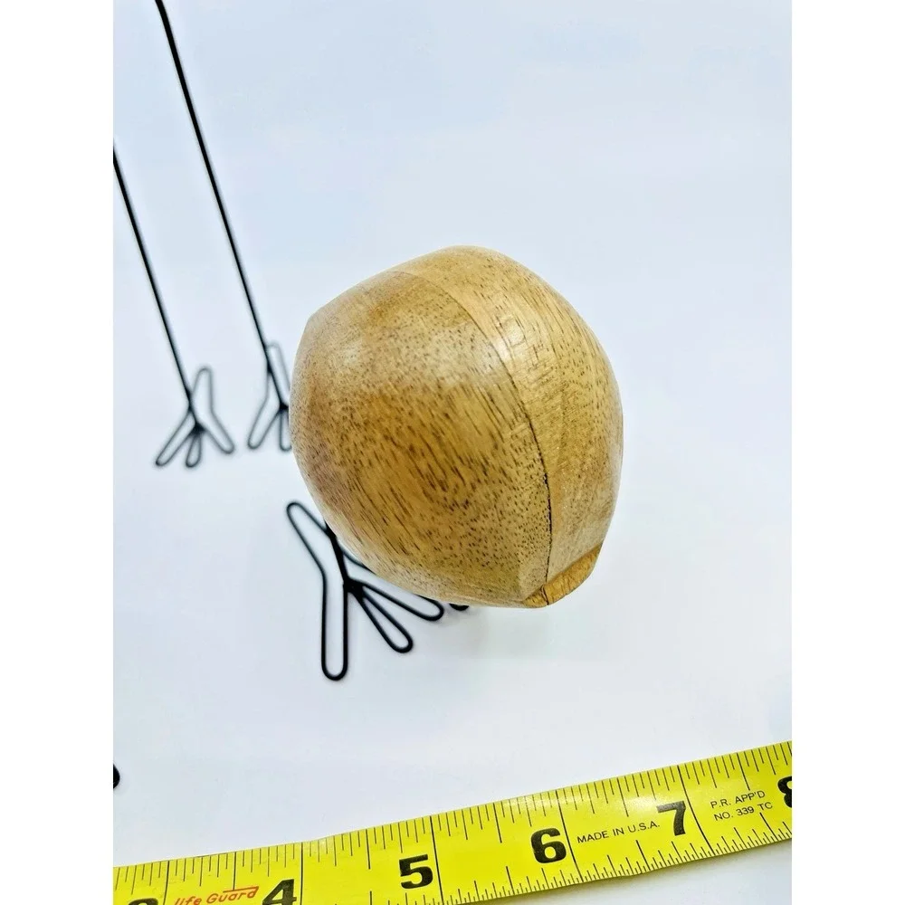 4 Wood Bird Figures FISKELAGE Ikea Minimalist Modern/ Metal Legs MCM